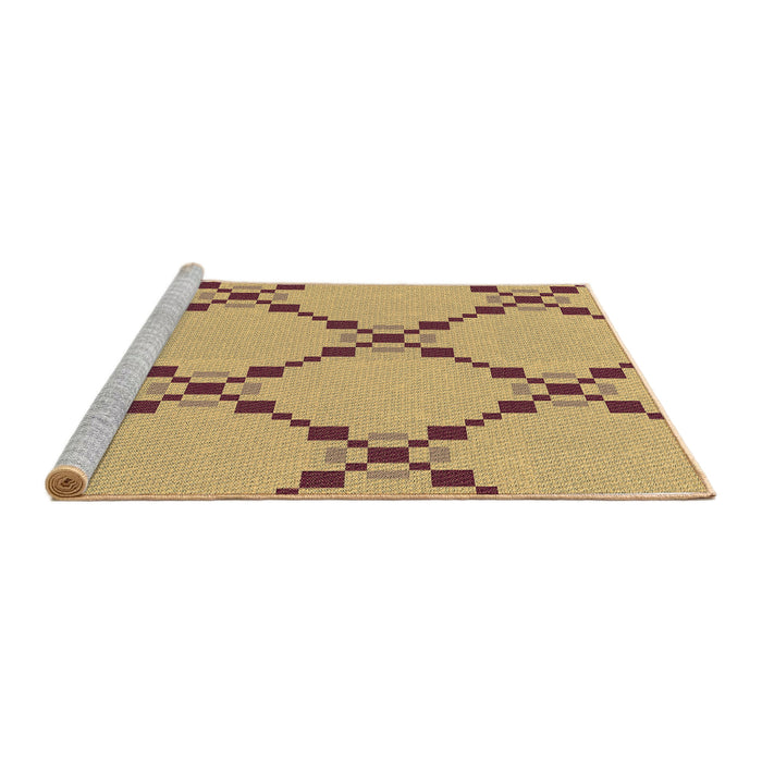 Sideview of Machine Washable Transitional Chrome Gold Yellow Rug, wshpat2241brn