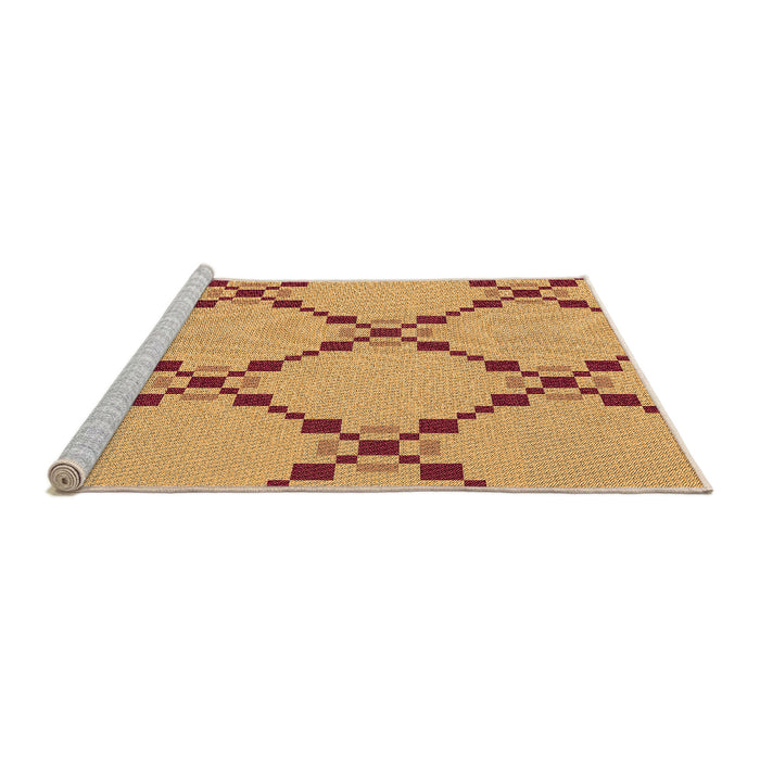 Sideview of Machine Washable Transitional Orange Rug, wshpat2241org