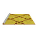 Sideview of Machine Washable Transitional Golden Yellow Rug, wshpat2241yw