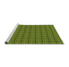 Sideview of Machine Washable Transitional Green Rug, wshpat2243grn