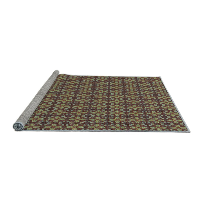 Sideview of Machine Washable Transitional Red Brown Rug, wshpat2243lblu