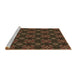 Sideview of Machine Washable Transitional Sienna Brown Rug, wshpat2244brn