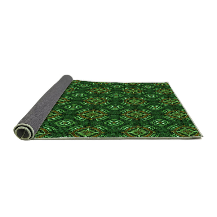 Thickness of Patterned Dark Forest Green Rug, pat2244grn