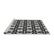 Sideview of Machine Washable Transitional Platinum Silver Gray Rug, wshpat2245gry