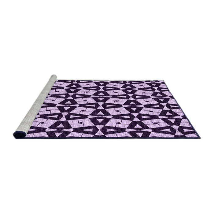 Sideview of Machine Washable Transitional Mauve Purple Rug, wshpat2245pur