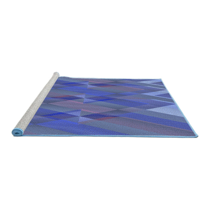 Sideview of Machine Washable Transitional Blue Rug, wshpat2246blu