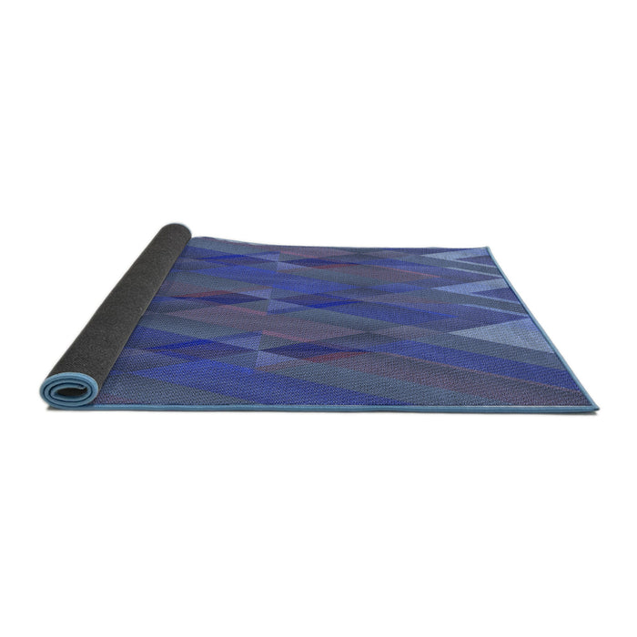 Thickness of Patterned Blue Rug, pat2246blu