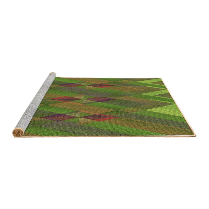 Sideview of Machine Washable Transitional Antique Bronze Green Rug, wshpat2246brn