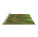 Sideview of Machine Washable Transitional Antique Bronze Green Rug, wshpat2246brn