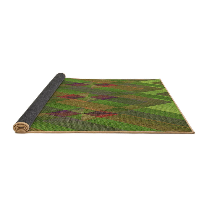 Thickness of Patterned Antique Bronze Green Rug, pat2246brn