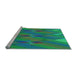 Sideview of Machine Washable Transitional Spring Green Rug, wshpat2246lblu