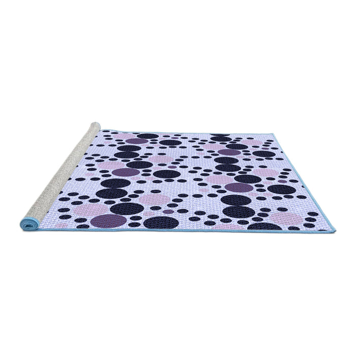 Sideview of Machine Washable Transitional Dark Slate Blue Purple Rug, wshpat2247blu