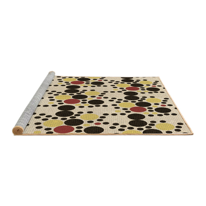 Sideview of Machine Washable Transitional Khaki Gold Rug, wshpat2247brn