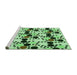 Sideview of Machine Washable Transitional Light Green Rug, wshpat2247grn