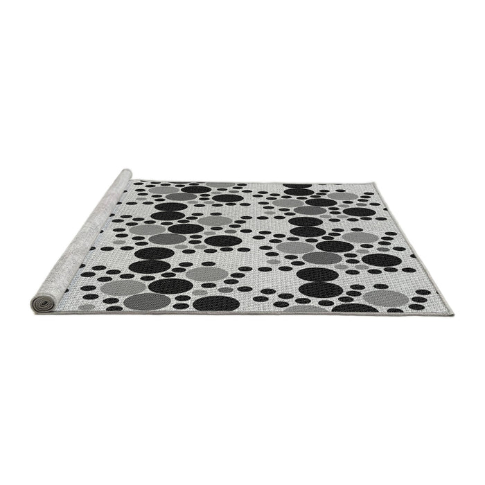 Sideview of Machine Washable Transitional Light Gray Rug, wshpat2247gry