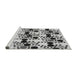 Sideview of Machine Washable Transitional Light Gray Rug, wshpat2247gry