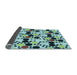 Thickness of Patterned Dark Blue Grey Blue Rug, pat2247lblu