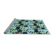 Sideview of Machine Washable Transitional Dark Blue Grey Blue Rug, wshpat2247lblu