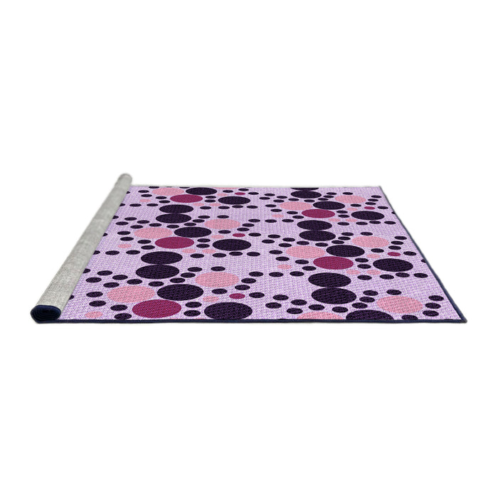 Sideview of Machine Washable Transitional Blossom Pink Rug, wshpat2247pur