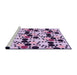 Sideview of Machine Washable Transitional Blossom Pink Rug, wshpat2247pur
