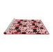 Sideview of Machine Washable Transitional Brown Red Rug, wshpat2247rd