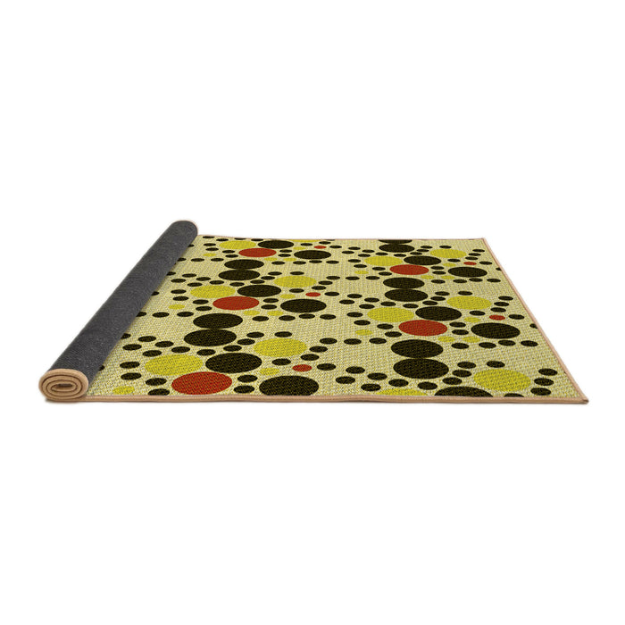 Thickness of Patterned Mustard Yellow Rug, pat2247yw