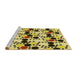Sideview of Machine Washable Transitional Mustard Yellow Rug, wshpat2247yw