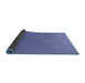 Thickness of Patterned Denim Blue Rug, pat2250blu