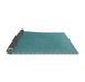 Thickness of Patterned Turquoise Green Rug, pat2250lblu