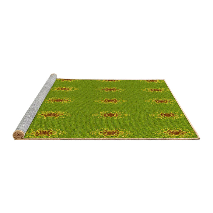 Sideview of Machine Washable Transitional Pistachio Green Rug, wshpat2251yw