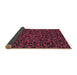 Thickness of Patterned Brown Red Rug, pat2252brn