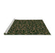 Sideview of Machine Washable Transitional Fern Green Rug, wshpat2252grn