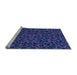 Sideview of Machine Washable Transitional Blue Rug, wshpat2252lblu