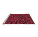 Sideview of Machine Washable Transitional Crimson Red Rug, wshpat2252org