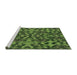 Sideview of Machine Washable Transitional Dark Forest Green Rug, wshpat2253grn