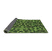 Thickness of Patterned Dark Forest Green Rug, pat2253grn