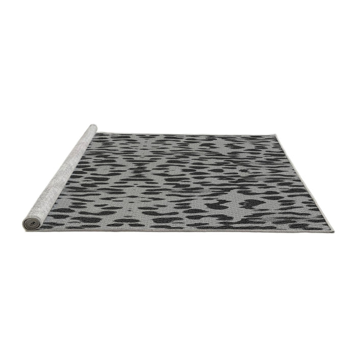 Sideview of Machine Washable Transitional Black Rug, wshpat2253gry