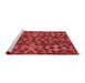 Sideview of Machine Washable Transitional Red Rug, wshpat2253rd