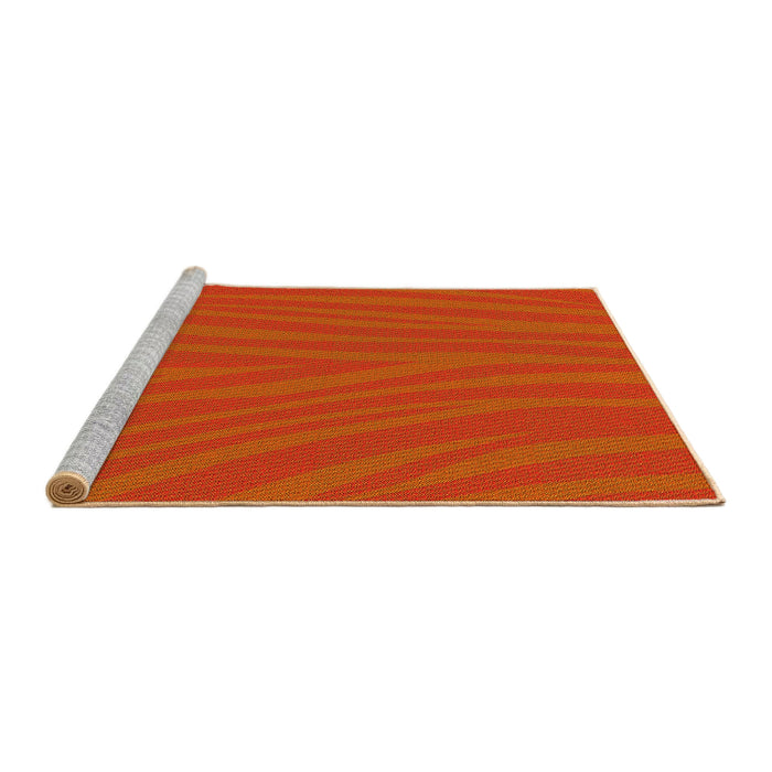 Sideview of Machine Washable Transitional Orange Red Orange Rug, wshpat2254yw