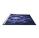 Sideview of Machine Washable Transitional Night Blue Rug, wshpat2255blu