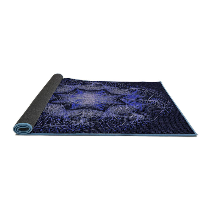Thickness of Patterned Night Blue Rug, pat2255blu