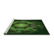 Sideview of Machine Washable Transitional Dark Lime Green Rug, wshpat2255grn