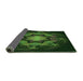 Thickness of Patterned Dark Lime Green Rug, pat2255grn