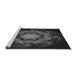 Sideview of Machine Washable Transitional Black Rug, wshpat2255gry