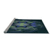 Sideview of Machine Washable Transitional Black Rug, wshpat2255lblu