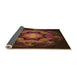 Thickness of Patterned Chocolate Brown Rug, pat2255org