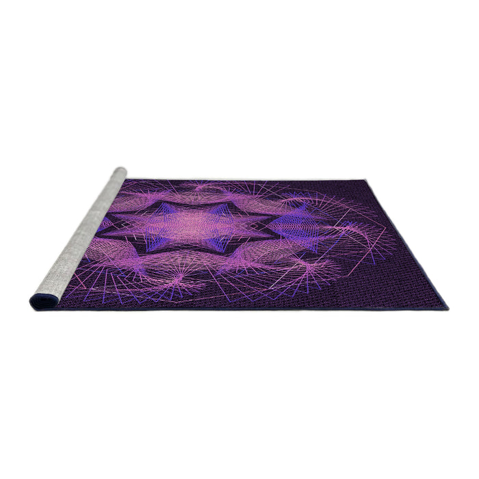 Sideview of Machine Washable Transitional Dark Orchid Purple Rug, wshpat2255pur