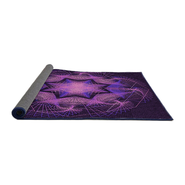 Thickness of Patterned Dark Orchid Purple Rug, pat2255pur