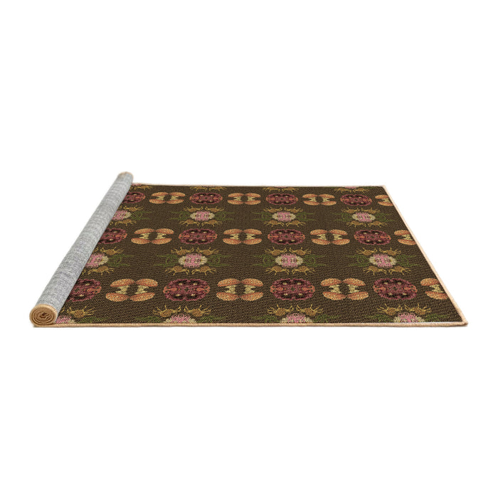 Sideview of Machine Washable Transitional Light Brown Rug, wshpat2257brn