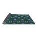 Thickness of Patterned Deep-Sea Green Rug, pat2257lblu